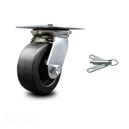 Service Caster 5 Inch Heavy Duty Polyolefin Caster with Roller Bearing and Swivel Lock SCC SCC-35S520-POR-BSL